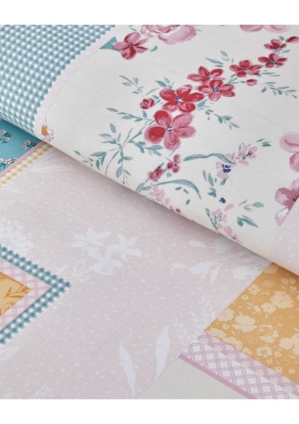 Patch Bouquet Çift Taraflı Pamuklu Tek Kişilik Nevresim Seti 160 x 220 cm Yeşil-Sarı modelleri