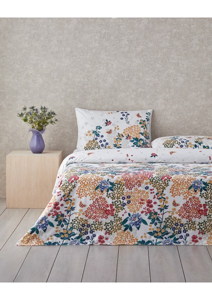 Spring Awakening Pamuklu Çift Kişilik Nevresim Seti 200 x 220 cm Yeşil – Kırmızı