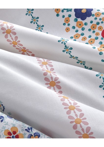 Blossom Bands Pamuklu Çift Kişilik Nevresim Seti 200 x 220 cm Kırmızı - Mavi indirimleri