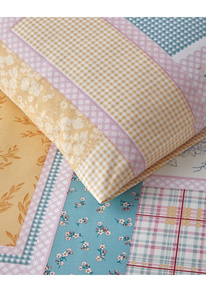 Patch Bouquet Çift Taraflı Pamuklu Tek Kişilik Nevresim Seti 160 x 220 cm Yeşil-Sarı fırsatları