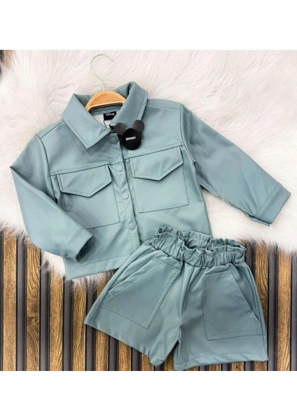 Kız Çocuk Bebek Suni Deri Takım