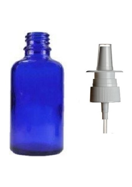 30 ml Mavi Cam Şişe, Burun Spreyi, 12 Adet Nazal Spreyli, Ecza Şişesi, Ilaç Şişesi