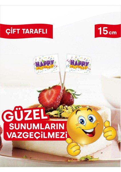 Happy Birtday Yazılı Doğum Günü Servis Kürdanı fiyatları