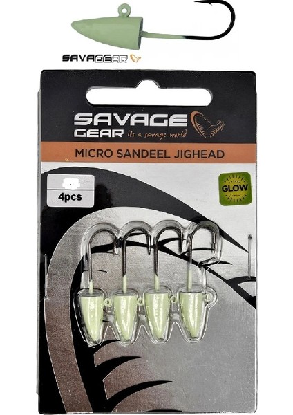 Lrf Micro Sandeel Jig Head Glow 4 Adet