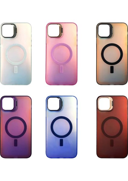 Apple iPhone 16 Primera Magsafe Standlı Kapak - Pembe 11