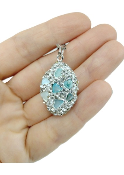 Açık Turkuaz Doğaltaş Araba Dikiz Ayna Süsü Beyaz Parlak Taşlı El Yapımı Lüks Hediyelik Aksesuar fırsatları