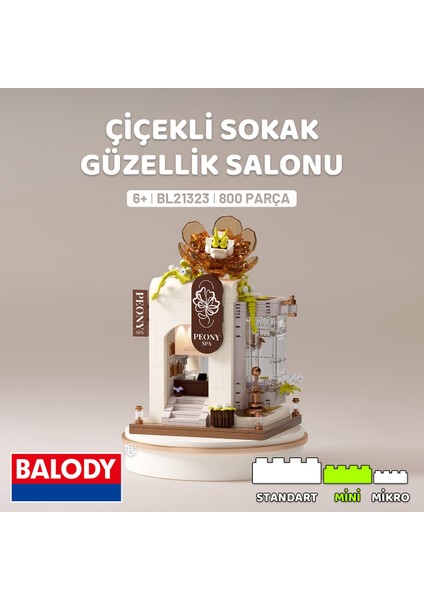 Çiçekli Sokak Serisi – Güzellik Salonu (BL21323) – Mini Blok Yapı Oyuncakları Seti
