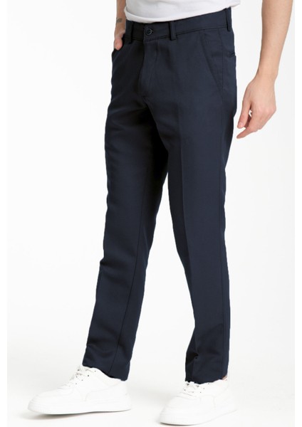 Erkek Lacivert Pamuklu Cepli Yazlık Düz Keten Pantolon fiyatları