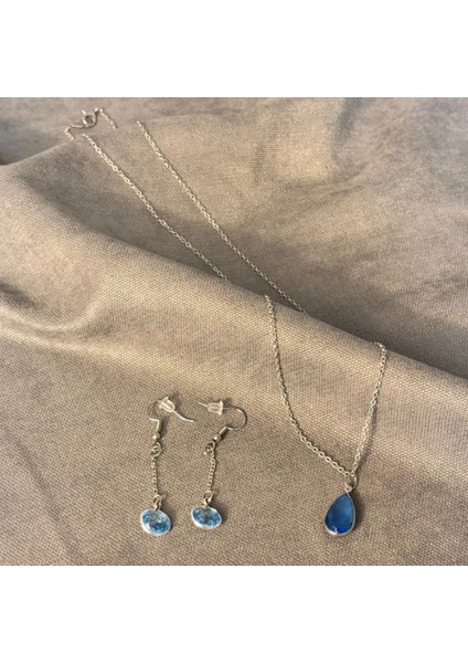 Mavi Boncuk ve Zincir Detaylı Takı Seti fırsatları