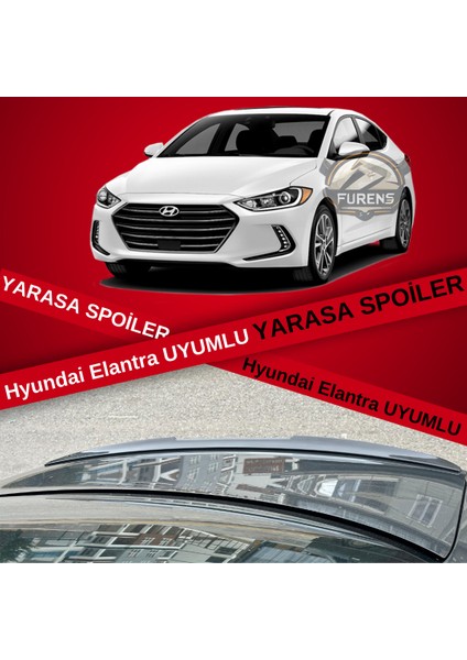 Hyundai Elantra 2012-2017 Bagaj Üstü Yarasa Spoiler Bagaj Çıtası Piano Black