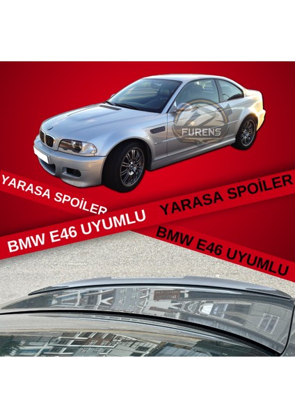 Bmw E46 1998-2005 Bagaj Üstü Slim Yarasa Spoiler Piano Black Parlak Siyah