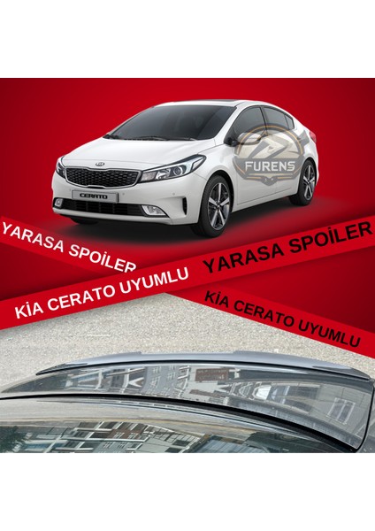 Kia Cerato Bagaj Üstü Slim Yarasa Spoiler Piano Black Parlak Siyah