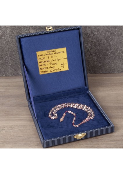 Su Bagası Katalin Çubuk Beyzi Kesim 8X10.5MM Tesbih -Şeffaf -Ibrahim Atasever Usta Işi
