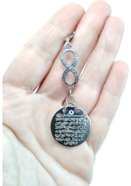 Metal Ayetel Kürsi Nazar Boncuğu Araba Dikiz Ayna Süsü, Sonsuzluk Işareti Yeni Araba Hediyesi fiyatları