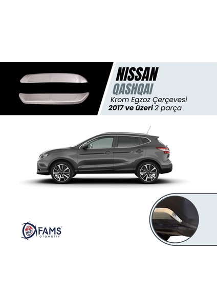 Qashqai 2017> Egzoz Çerçevesi 2 parça paslanmaz Çelik