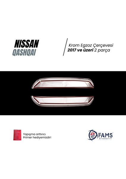 Qashqai 2017> Egzoz Çerçevesi 2 parça paslanmaz Çelik modelleri