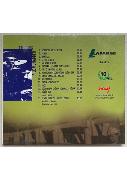 Arto Tunç - Aile Muhabbeti Lafarge (Orijinal Dönem Baskı Cd)