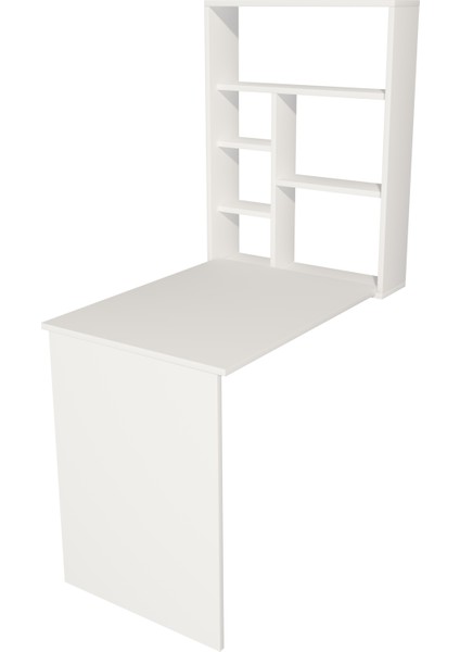 Sedir Raflı Duvara Monte Açılır Kapanır Çalışma Masası Beyaz - Sedir modelleri