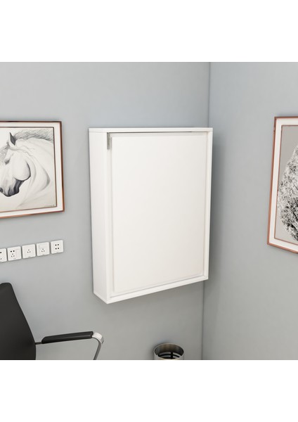 Sedir Raflı Duvara Monte Açılır Kapanır Çalışma Masası Beyaz - Sedir fırsatları