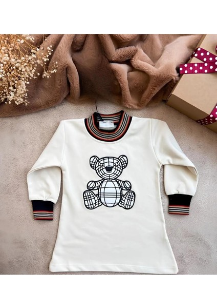 Kız Çocuk Bebek Mini Ayıcık Baskılı Elbise