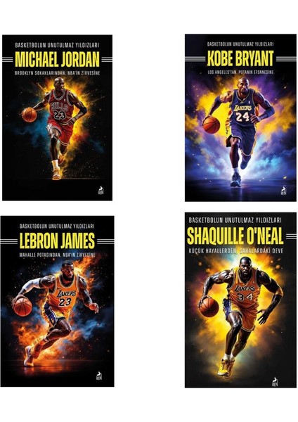 Basketbolun Unutulmaz Yıldızları Shaquille O'neal - Lebron James - Michael Jordan - Kobe Bryant ( 4 Kitap)
