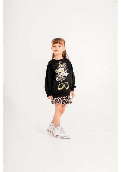 Leoparlı Etekli Bluz