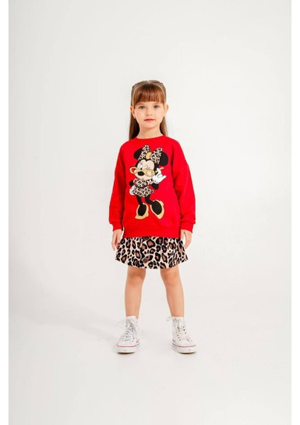 Leoparlı Etekli Bluz