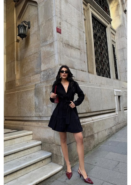 Siyah Gabardin Kısa Elbise indirimleri