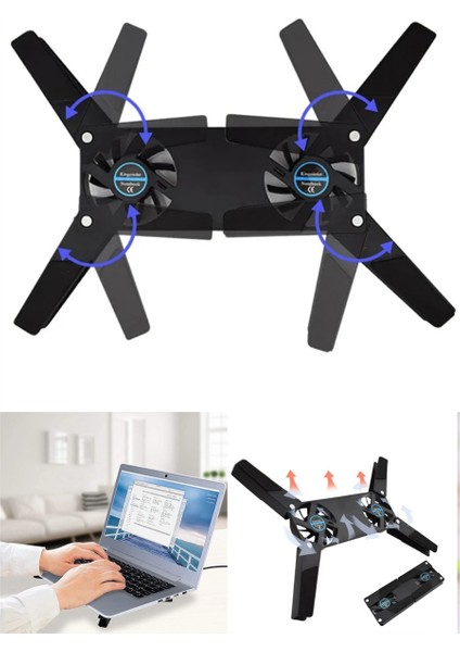 Ultra Küçük Boyutlu Katlanabilir USB Laptop Soğutucu (2 Fanlı)