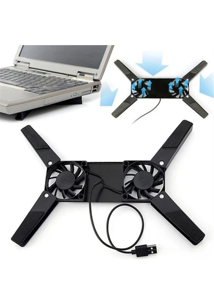Ultra Küçük Boyutlu Katlanabilir USB Laptop Soğutucu (2 Fanlı)