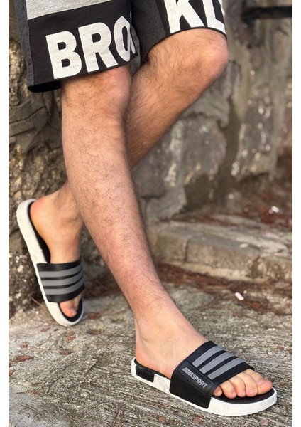 Unısex Füme-Siyah Kaymaz Rahat Taban Deniz Plaj Havuz Banyo Günlük Terlik AQUA-8825