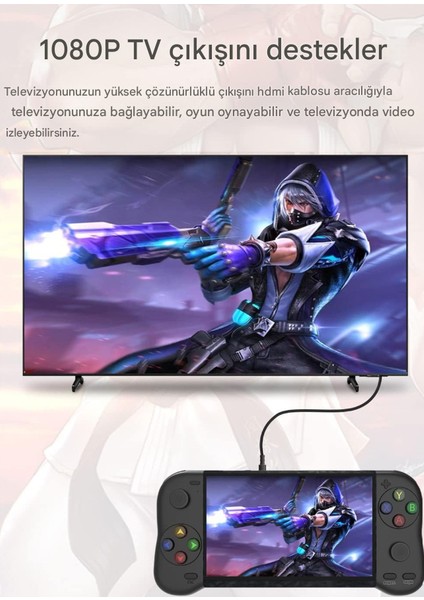 RG50XX El Retro Oyun Konsolu 5 Inç Ekran 64G 20000 + Video Oyunları Lınux 3D Joystick