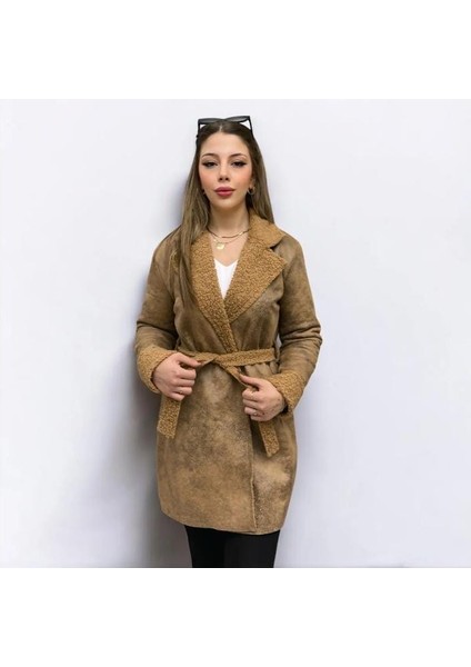 Kemerli Süet Içi Kürklü Kaban