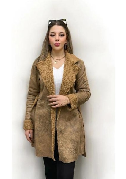 Kemerli Süet Içi Kürklü Kaban modelleri