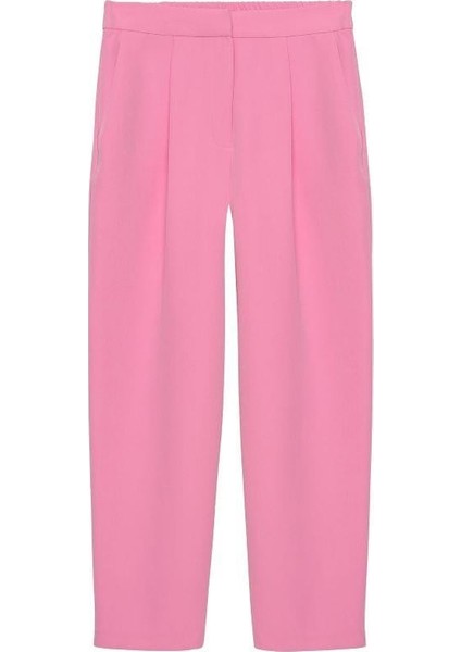 71154 Kemer Detaylı Arkası Lastikli Pantolon Pembe