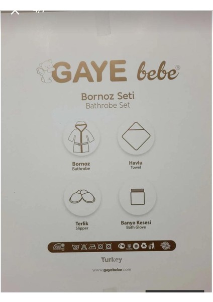Pamuklu Bebek Banyo Havlusu ve Bornoz Takımı 4 Parça