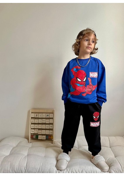 Örümcek Adam Spider Man Blue Model 2 Iplik Eşofman Takım
