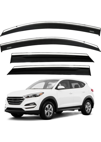 Sunpleks Krom Cam Rüzgarlığı Hyundai Tucson 2015- Sonrası ile Uyumlu