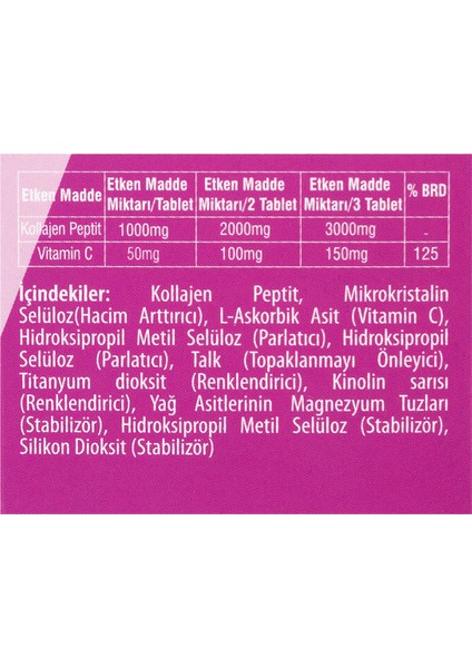 Kolajen + Vitamin C - 30 Tablet & Biotin 5000 mcg - 60 Tablet