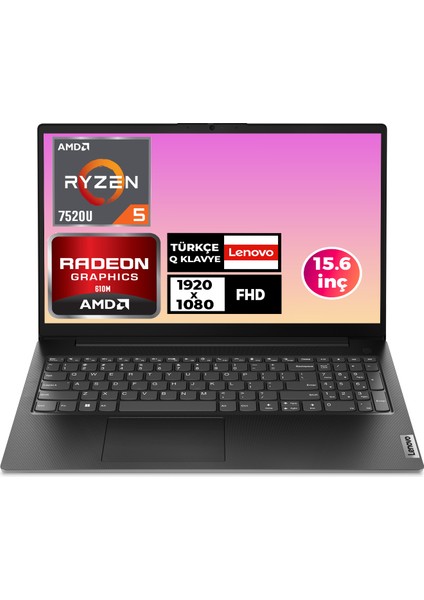 V15 G4 Ryzen 5 7520U 8gb 256GB SSD 15.6'' Fhd Freedos Taşınabilir Bilgisayar 82YU0124TX 001