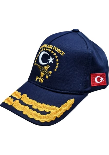 F16 Turkısh Aır Force Lacivert Çift Defne Dalı Işlemeli