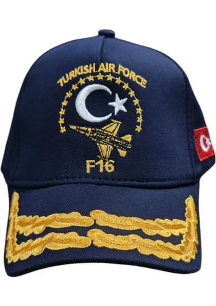 F16 Turkısh Aır Force Lacivert Çift Defne Dalı Işlemeli