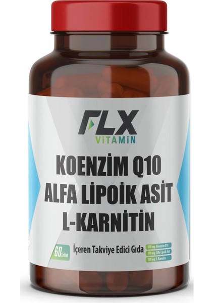 Koenzim Q-10 Alfa Lipoik Asit L-Karnitin Coenzyme Q10 100 Mg 60 Tablet