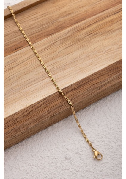 Çelik Ince Ataç Model Zincir Halhal Minimal Zincir Salyangoz Kararmaz 2mm 22+4cm fırsatları