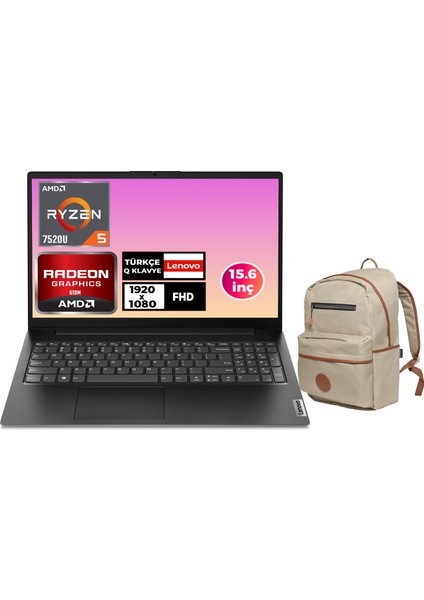 V15 G4 Ryzen 5 7520U 8gb 512GB SSD 15.6'' Windows 11 Pro Taşınabilir Bilgisayar + Çanta 82YU0124TX 008