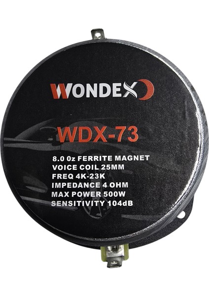 Wdx-73 Alumınum Tweeter 10 cm 500W Max Power