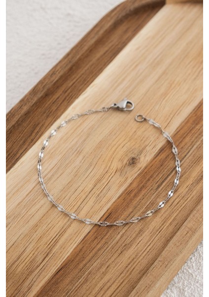 Çelik Dudak Zincir Halhal Denizde Günlük Kullanıma Uygun Kararmaz Singapur Burgu 2mm 22CM+4CM modelleri