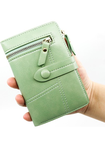 Bayan Cüzdan Kısa Üç Katlı Cüzdan Çoklu Kart Kimlik Yuvası Fermuarlı Para Cüzdan Kart Tutucu (Yurt Dışından) fırsatları