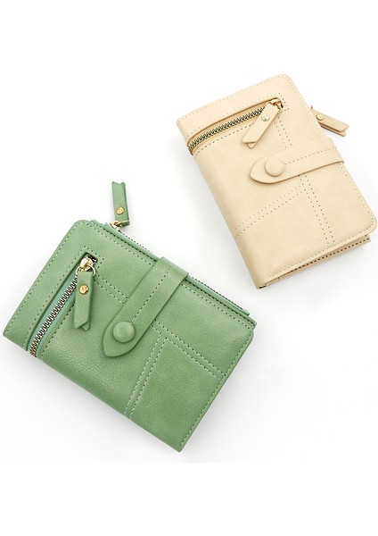 Bayan Cüzdan Kısa Üç Katlı Cüzdan Çoklu Kart Kimlik Yuvası Fermuarlı Para Cüzdan Kart Tutucu (Yurt Dışından) indirimleri