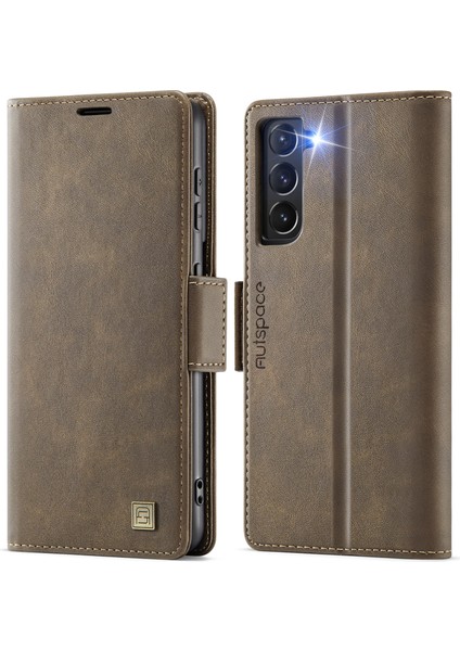 Samsung Galaxy S21 Fe 5g Rfıd Engelleme Retro Deri Telefon Cüzdan Kapağı (Yurt Dışından)